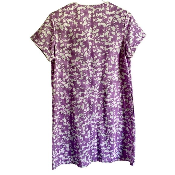 Coral Bay Purple White Floral Waffle Full Zip Up Duster Robe Housecoat Small NEW - Picture 8 of 11